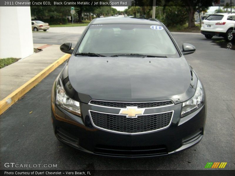 Black Granite Metallic / Jet Black/Sport Red 2011 Chevrolet Cruze ECO