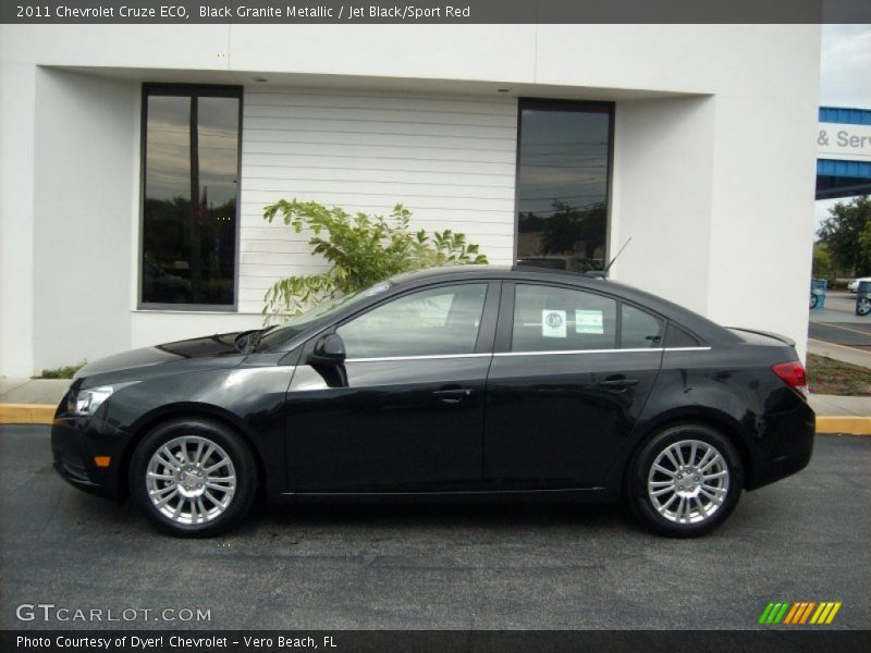 Black Granite Metallic / Jet Black/Sport Red 2011 Chevrolet Cruze ECO