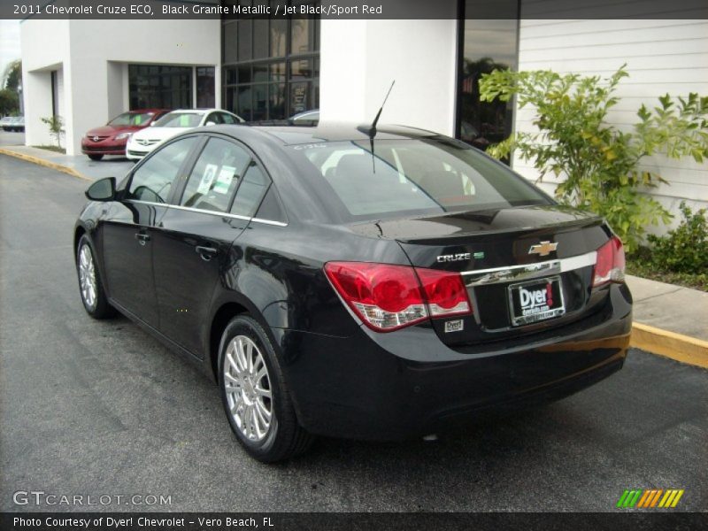 Black Granite Metallic / Jet Black/Sport Red 2011 Chevrolet Cruze ECO