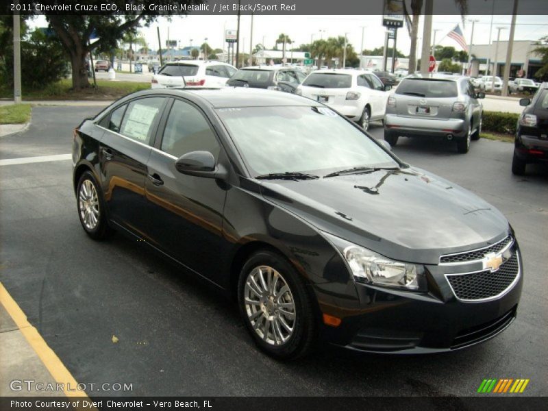 Black Granite Metallic / Jet Black/Sport Red 2011 Chevrolet Cruze ECO