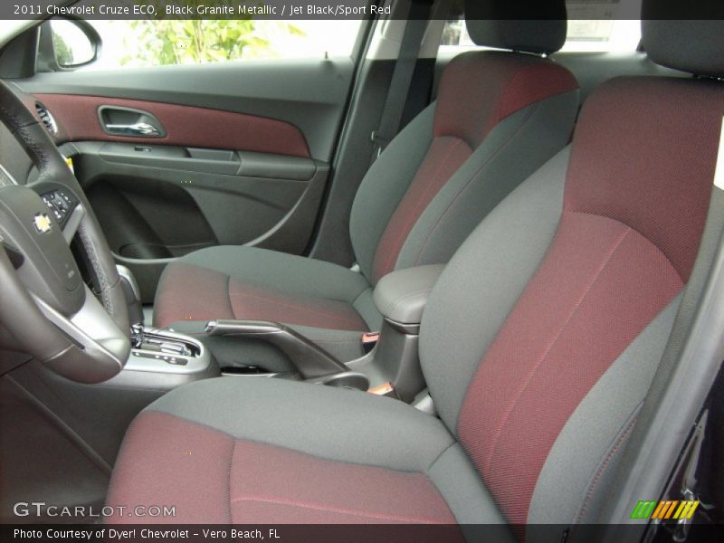 Black Granite Metallic / Jet Black/Sport Red 2011 Chevrolet Cruze ECO