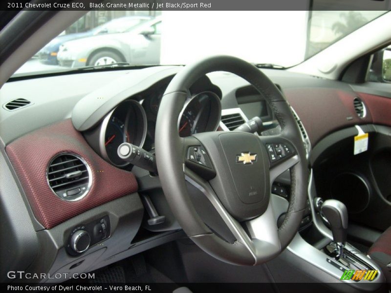 Black Granite Metallic / Jet Black/Sport Red 2011 Chevrolet Cruze ECO