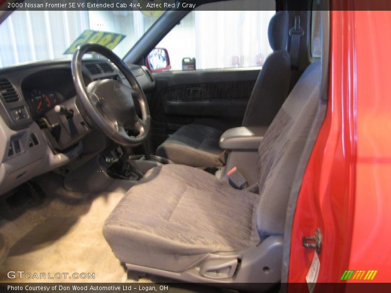 Aztec Red / Gray 2000 Nissan Frontier SE V6 Extended Cab 4x4