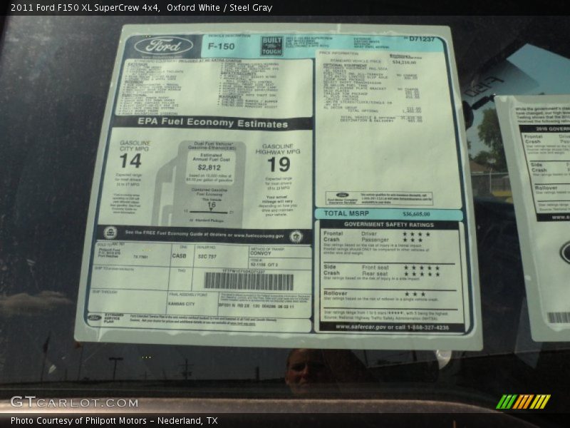 Oxford White / Steel Gray 2011 Ford F150 XL SuperCrew 4x4