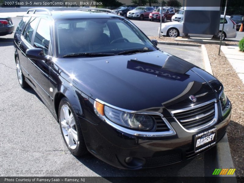 Black / Black 2007 Saab 9-5 Aero SportCombi Wagon