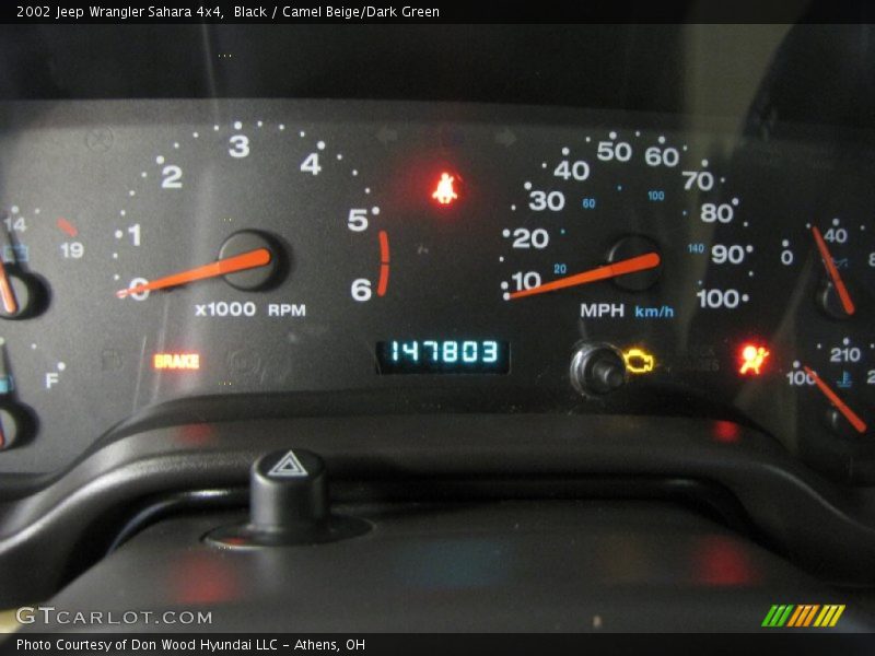 Black / Camel Beige/Dark Green 2002 Jeep Wrangler Sahara 4x4