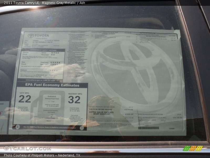 Magnetic Gray Metallic / Ash 2011 Toyota Camry LE