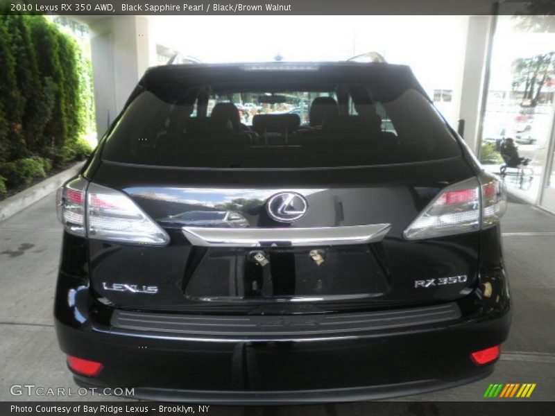 Black Sapphire Pearl / Black/Brown Walnut 2010 Lexus RX 350 AWD
