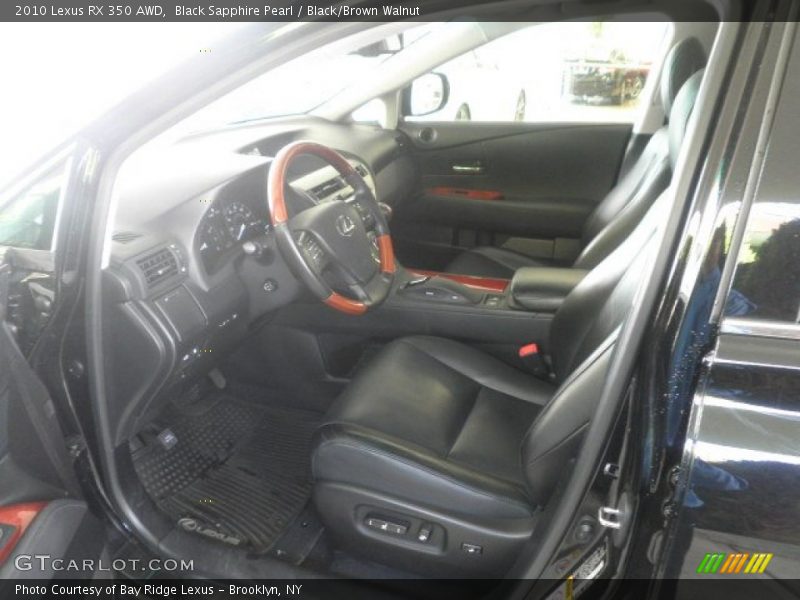 Black Sapphire Pearl / Black/Brown Walnut 2010 Lexus RX 350 AWD