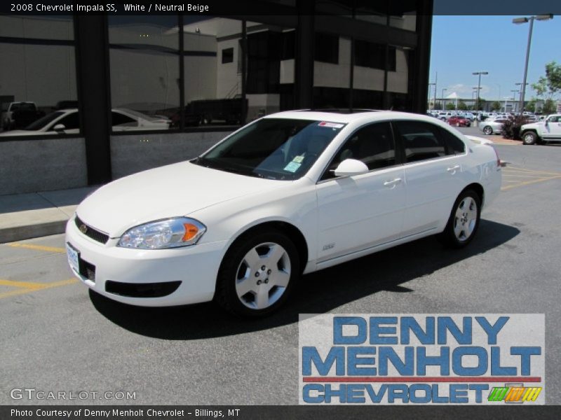 White / Neutral Beige 2008 Chevrolet Impala SS