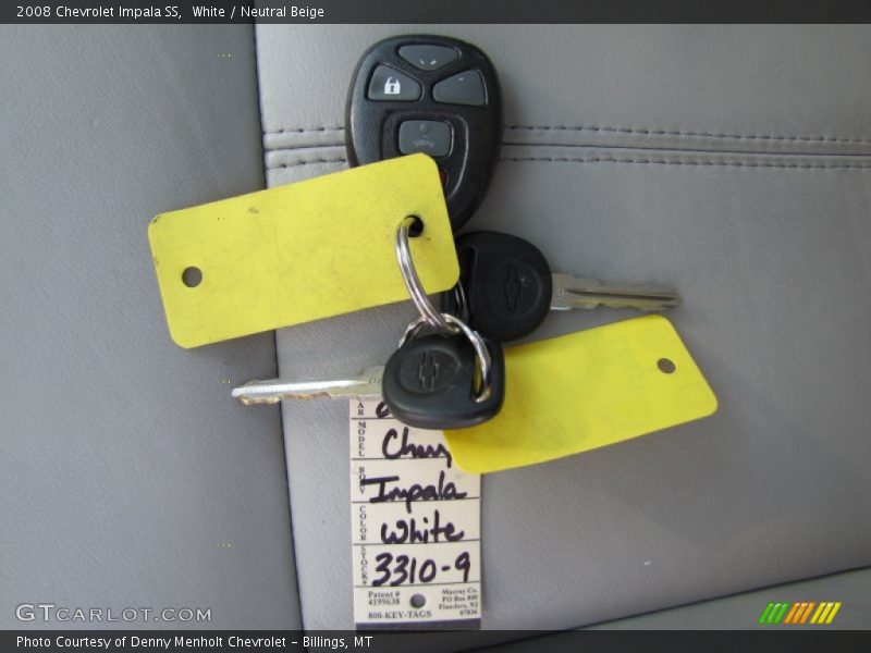 White / Neutral Beige 2008 Chevrolet Impala SS