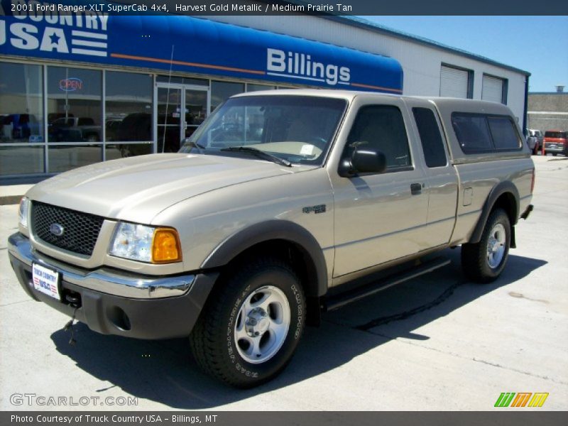 Harvest Gold Metallic / Medium Prairie Tan 2001 Ford Ranger XLT SuperCab 4x4
