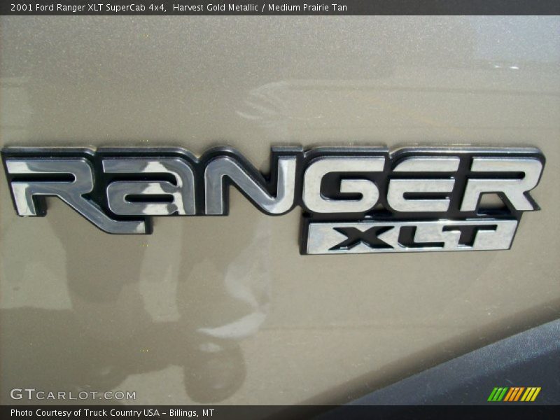 Harvest Gold Metallic / Medium Prairie Tan 2001 Ford Ranger XLT SuperCab 4x4