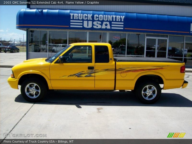 Flame Yellow / Graphite 2003 GMC Sonoma SLS Extended Cab 4x4