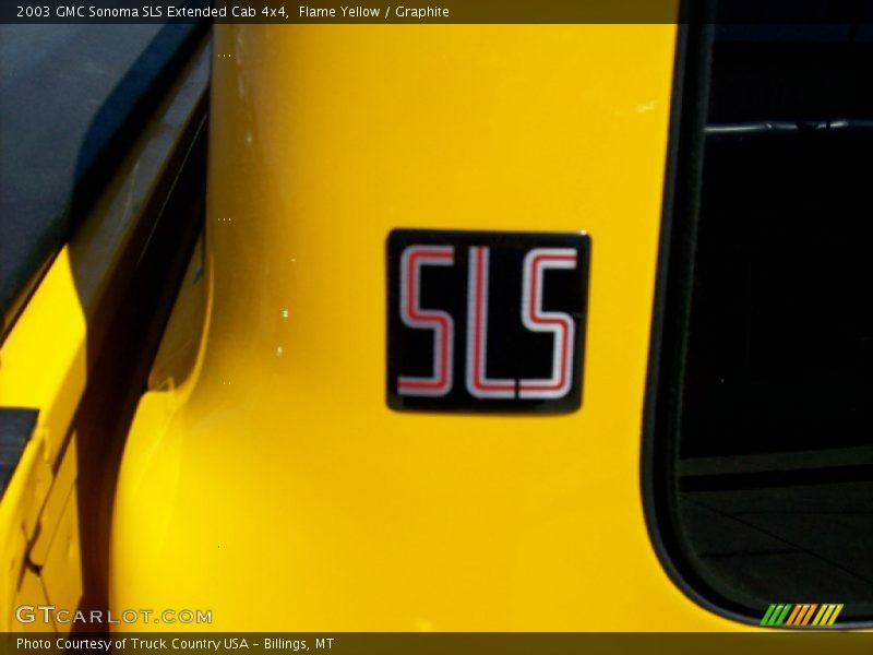 Flame Yellow / Graphite 2003 GMC Sonoma SLS Extended Cab 4x4