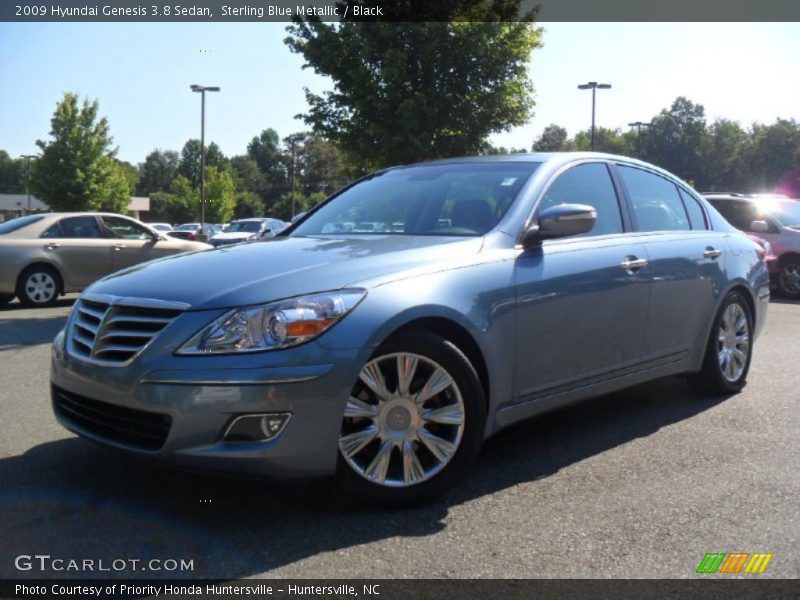 Sterling Blue Metallic / Black 2009 Hyundai Genesis 3.8 Sedan