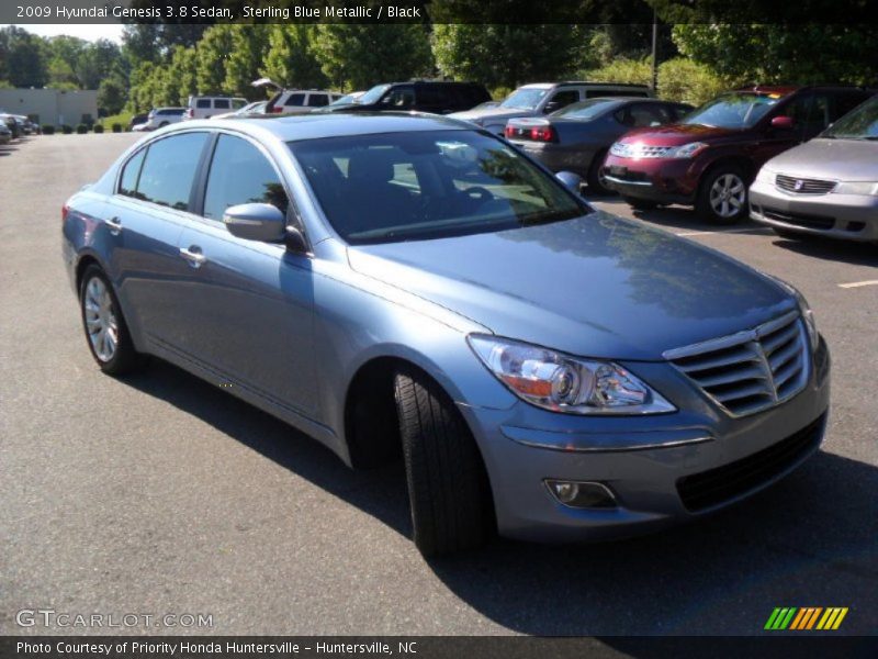 Sterling Blue Metallic / Black 2009 Hyundai Genesis 3.8 Sedan