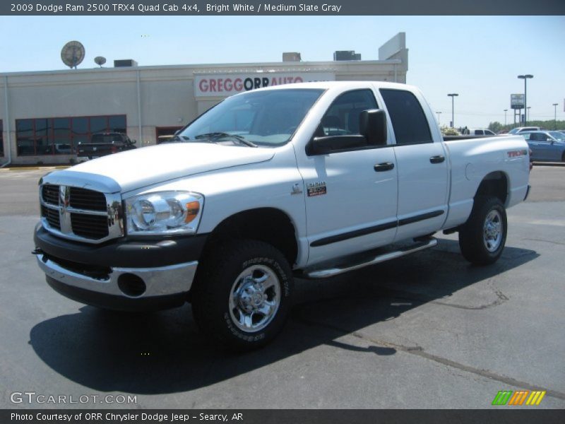 Bright White / Medium Slate Gray 2009 Dodge Ram 2500 TRX4 Quad Cab 4x4