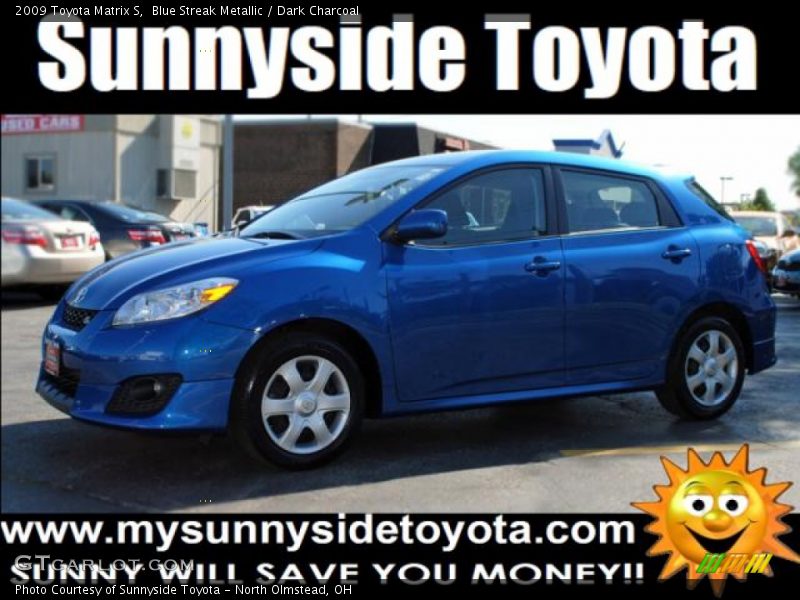 Blue Streak Metallic / Dark Charcoal 2009 Toyota Matrix S