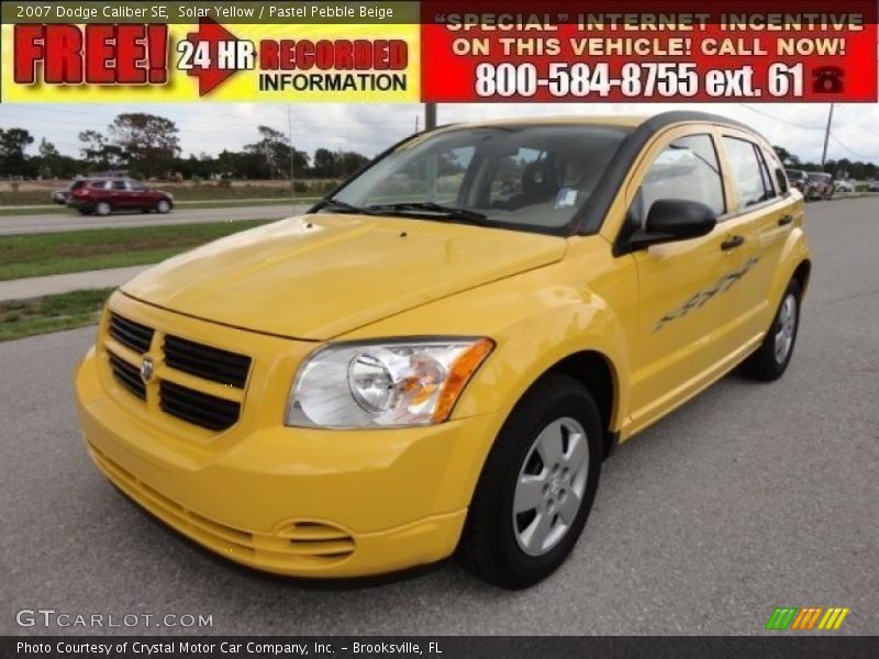 Solar Yellow / Pastel Pebble Beige 2007 Dodge Caliber SE