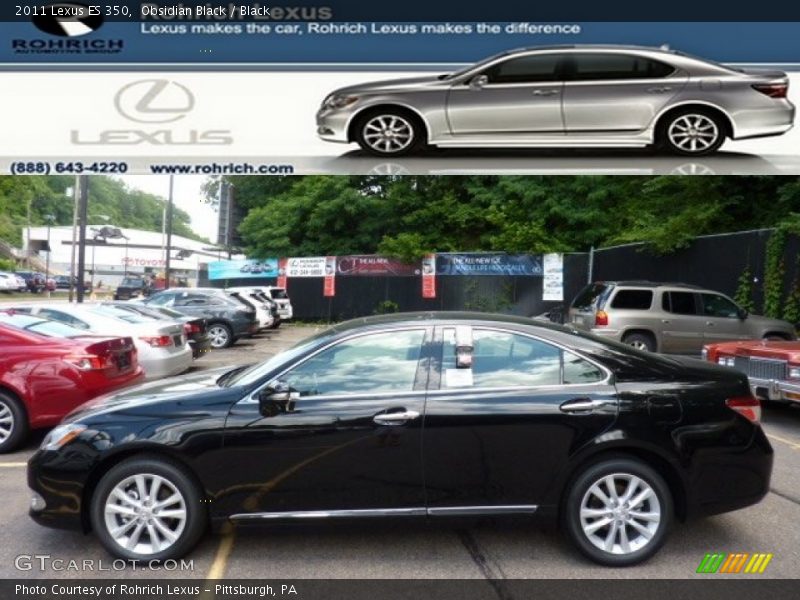 Obsidian Black / Black 2011 Lexus ES 350