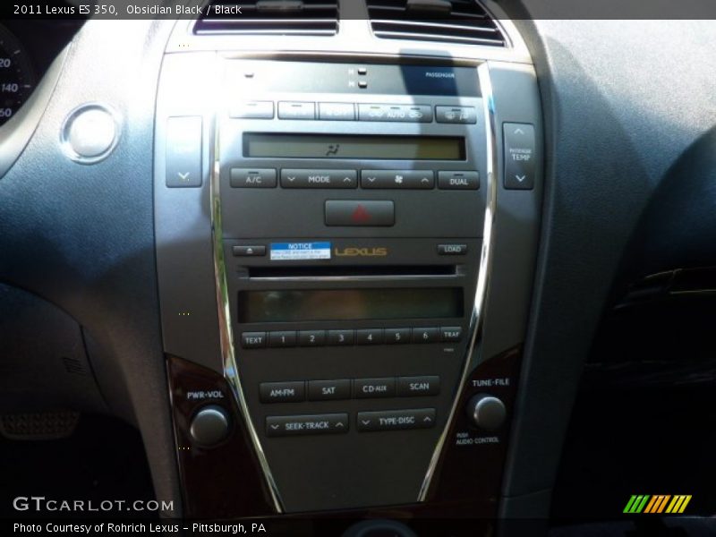 Obsidian Black / Black 2011 Lexus ES 350