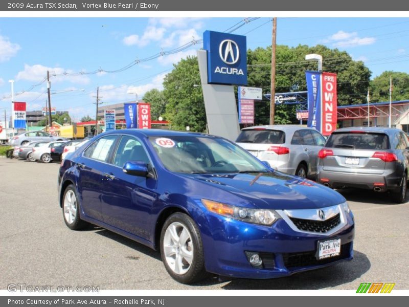 Vortex Blue Pearl / Ebony 2009 Acura TSX Sedan