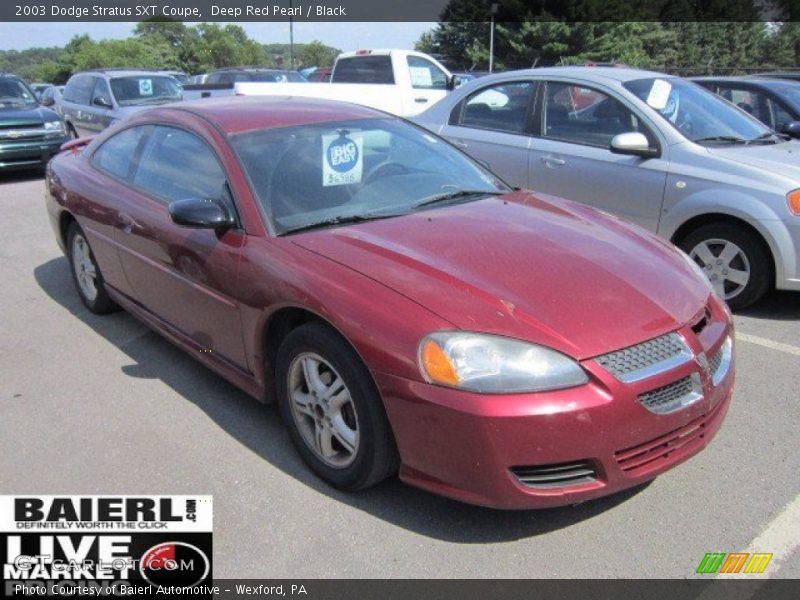 Deep Red Pearl / Black 2003 Dodge Stratus SXT Coupe