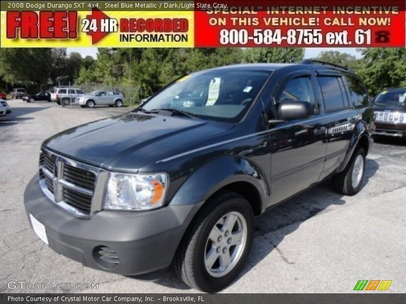 Steel Blue Metallic / Dark/Light Slate Gray 2008 Dodge Durango SXT 4x4