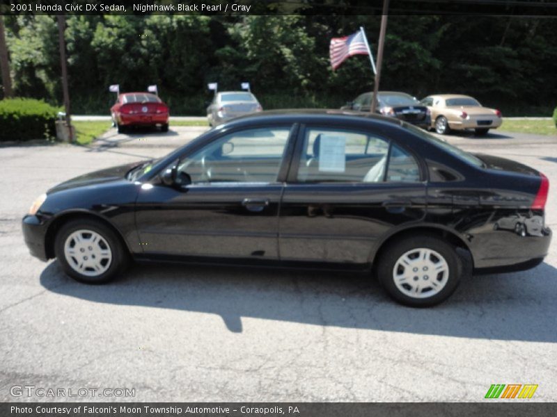 Nighthawk Black Pearl / Gray 2001 Honda Civic DX Sedan