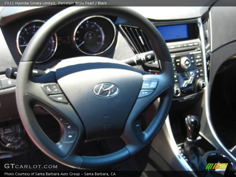 Porcelain White Pearl / Black 2011 Hyundai Sonata Limited