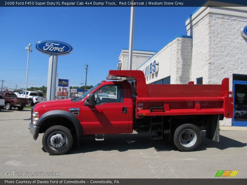 Red Clearcoat / Medium Stone Grey 2008 Ford F450 Super Duty XL Regular Cab 4x4 Dump Truck