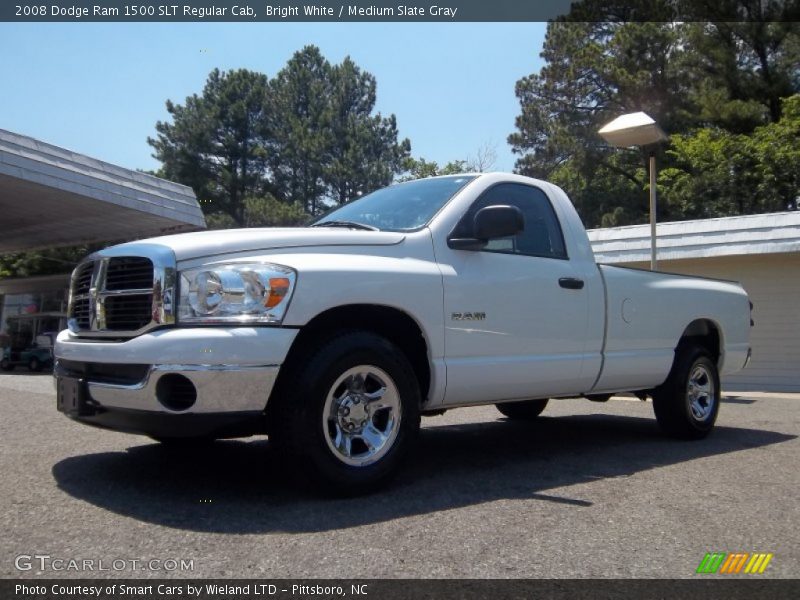 Bright White / Medium Slate Gray 2008 Dodge Ram 1500 SLT Regular Cab