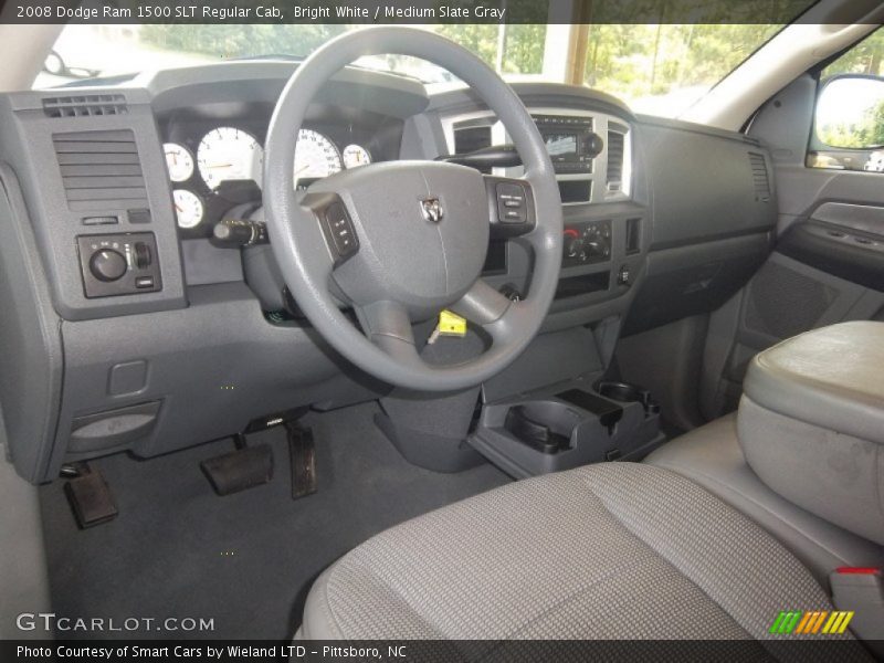 Bright White / Medium Slate Gray 2008 Dodge Ram 1500 SLT Regular Cab