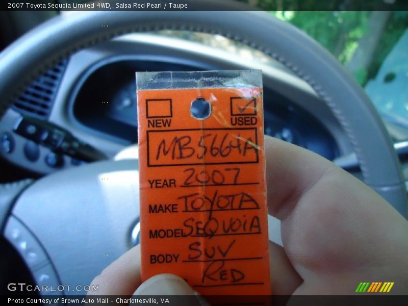 Salsa Red Pearl / Taupe 2007 Toyota Sequoia Limited 4WD