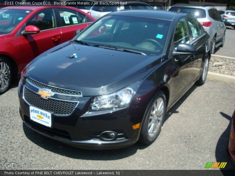 Black Granite Metallic / Jet Black/Sport Red 2011 Chevrolet Cruze ECO