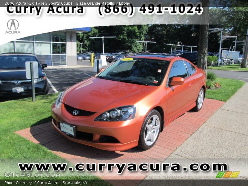 Blaze Orange Metallic / Ebony 2006 Acura RSX Type S Sports Coupe