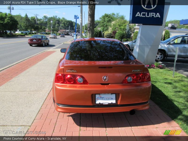 Blaze Orange Metallic / Ebony 2006 Acura RSX Type S Sports Coupe