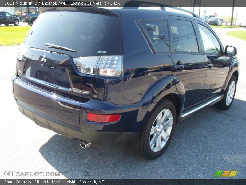 Cosmic Blue Metallic / Black 2011 Mitsubishi Outlander SE AWD