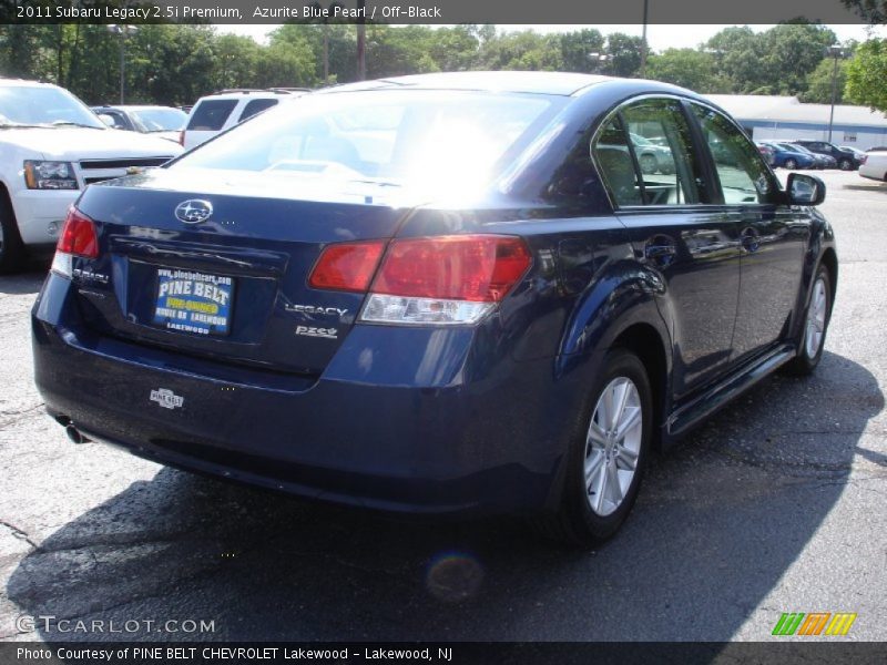 Azurite Blue Pearl / Off-Black 2011 Subaru Legacy 2.5i Premium