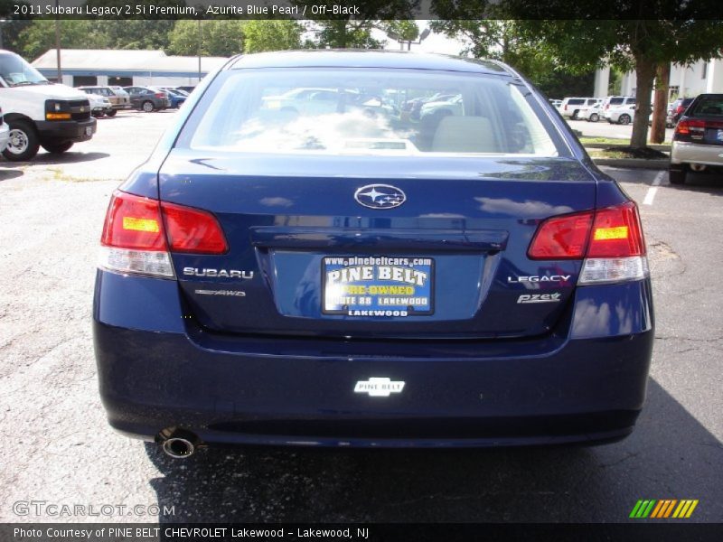 Azurite Blue Pearl / Off-Black 2011 Subaru Legacy 2.5i Premium