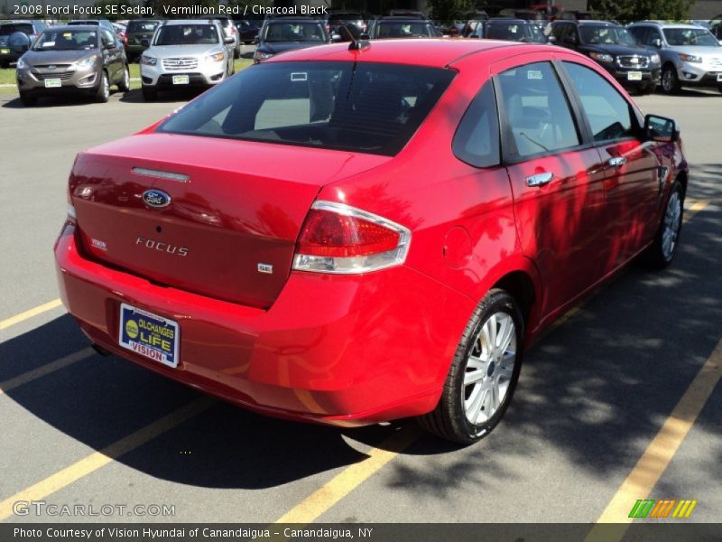 Vermillion Red / Charcoal Black 2008 Ford Focus SE Sedan