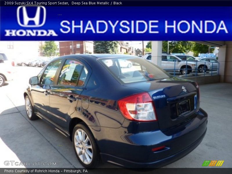 Deep Sea Blue Metallic / Black 2009 Suzuki SX4 Touring Sport Sedan