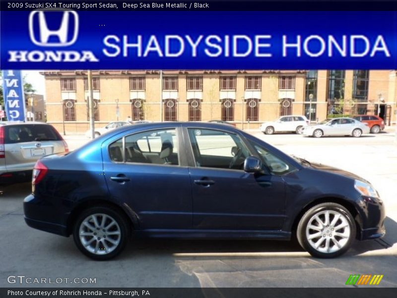 Deep Sea Blue Metallic / Black 2009 Suzuki SX4 Touring Sport Sedan