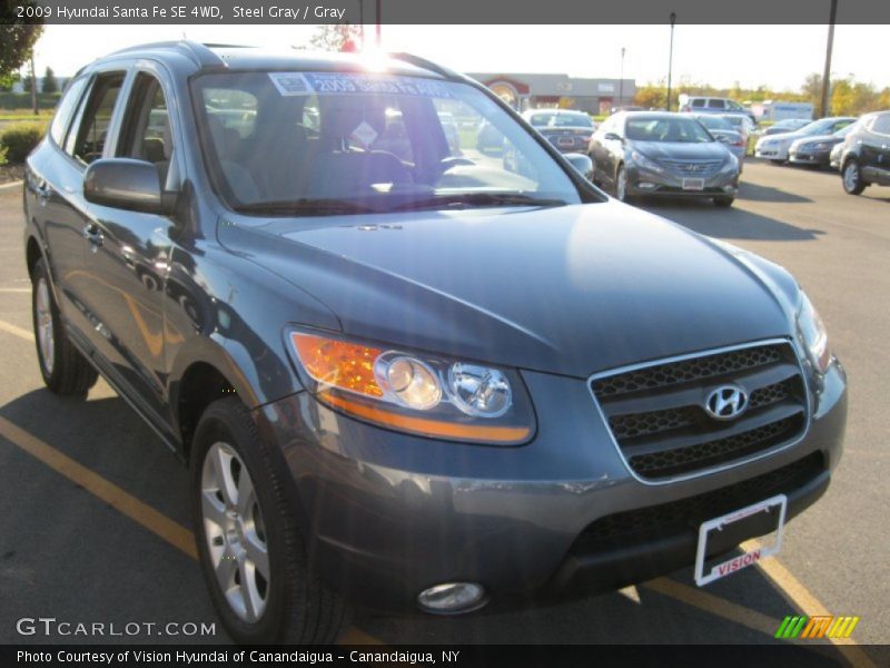 Steel Gray / Gray 2009 Hyundai Santa Fe SE 4WD