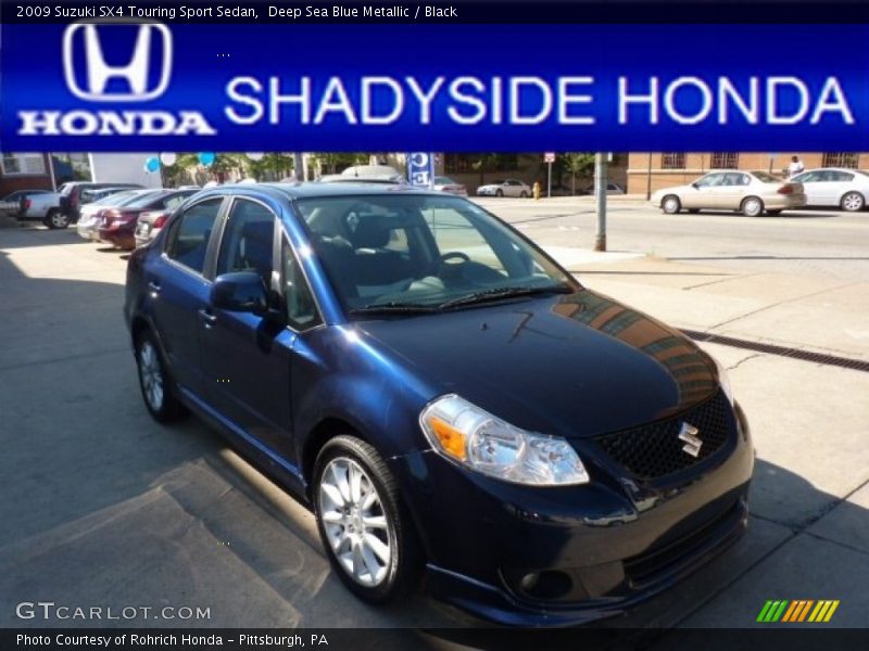 Deep Sea Blue Metallic / Black 2009 Suzuki SX4 Touring Sport Sedan