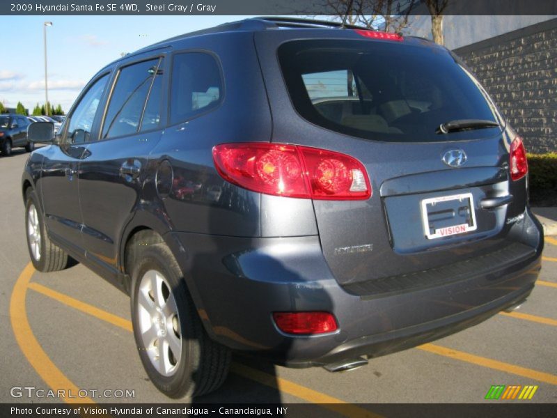 Steel Gray / Gray 2009 Hyundai Santa Fe SE 4WD