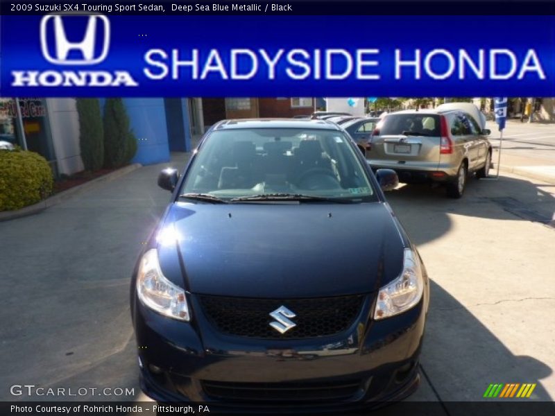 Deep Sea Blue Metallic / Black 2009 Suzuki SX4 Touring Sport Sedan