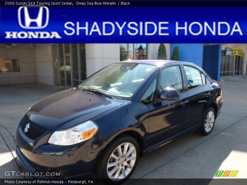 Deep Sea Blue Metallic / Black 2009 Suzuki SX4 Touring Sport Sedan