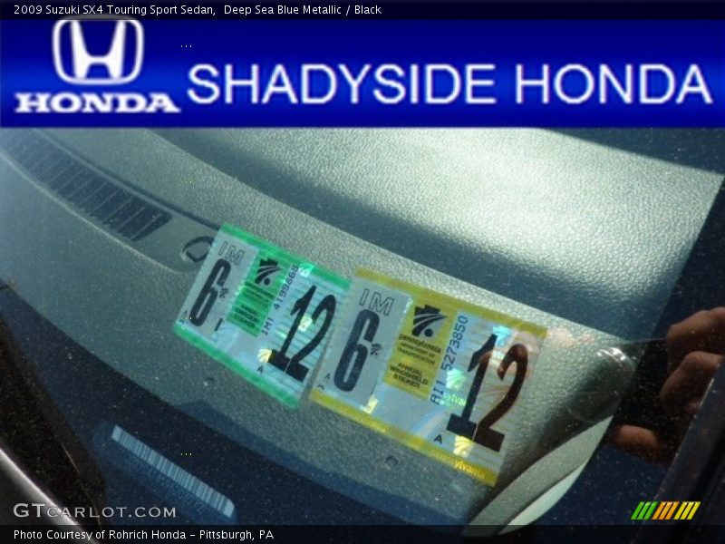 Deep Sea Blue Metallic / Black 2009 Suzuki SX4 Touring Sport Sedan
